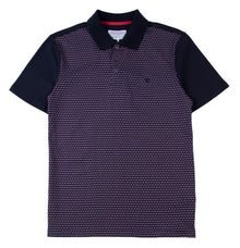Mish Mash Noro Regular Fit Printed Jersey Polo Shirt - Navy