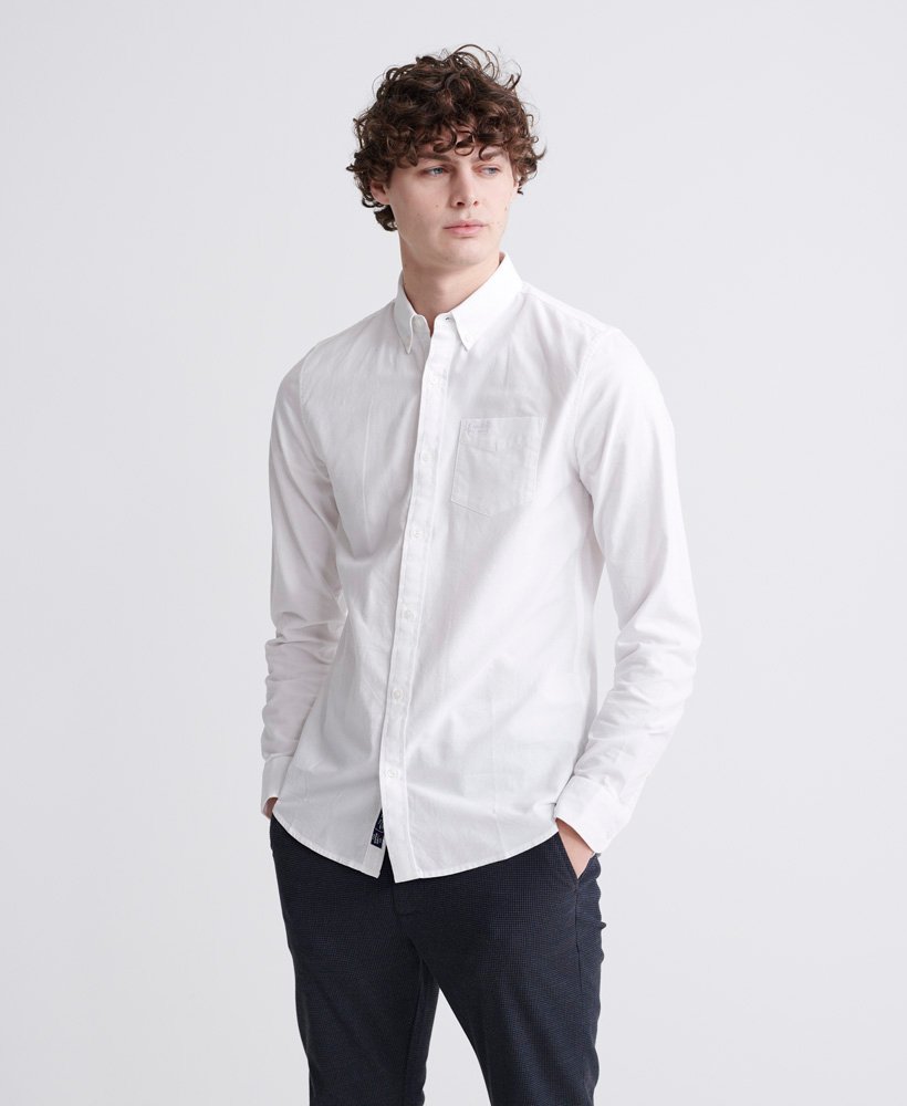 Superdry Classic University Oxford L/S Shirt - Optic White