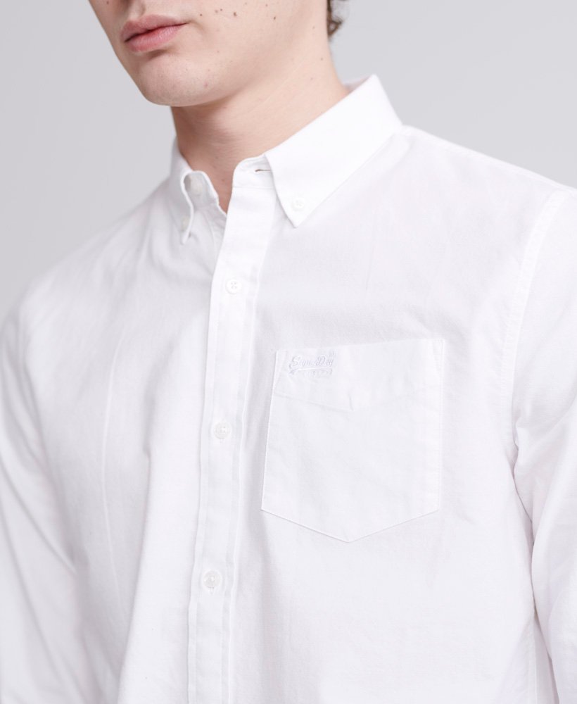 Superdry Classic University Oxford L/S Shirt - Optic White