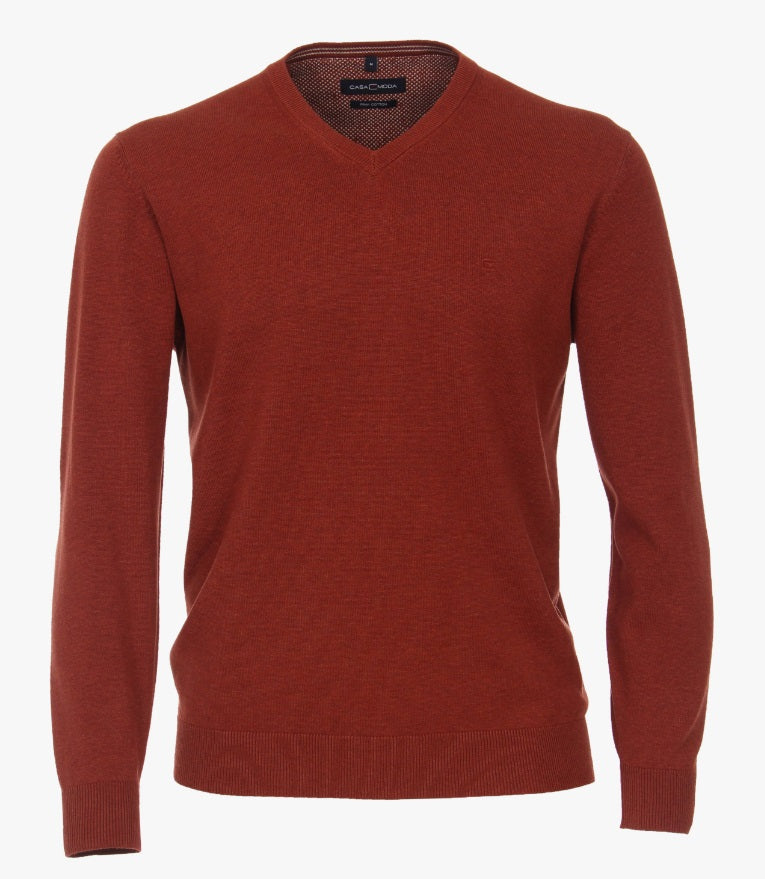 Casa Moda V-Neck Sweater 490 - Rust