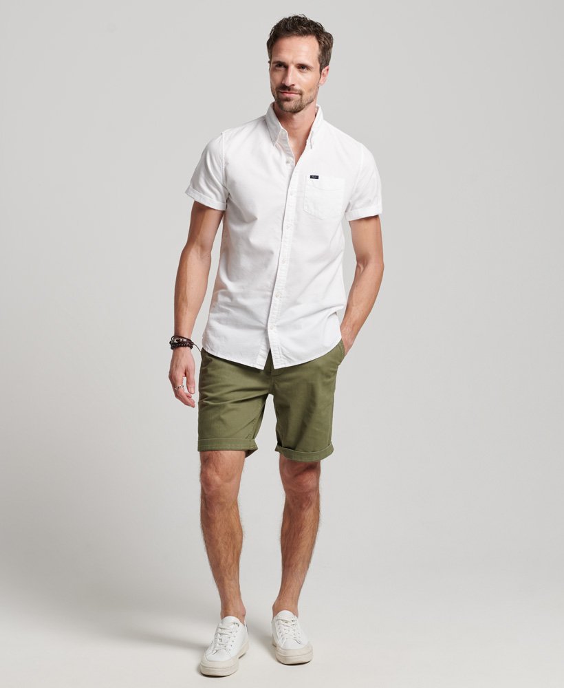 Superdry Vintage Oxford Short Sleeved Shirt - Optic