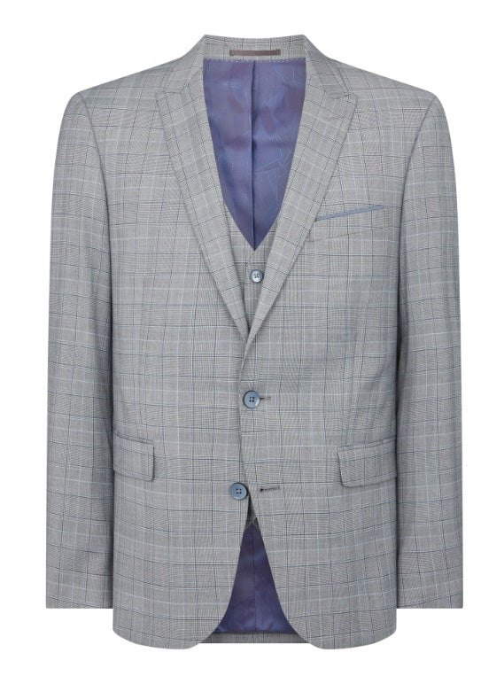 Remus Uomo Pablo Checkered Tapered Fit Jacket - Grey – Watson Menswear