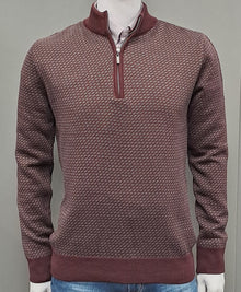 White Label Parker Half Zip Sweater - Burgundy