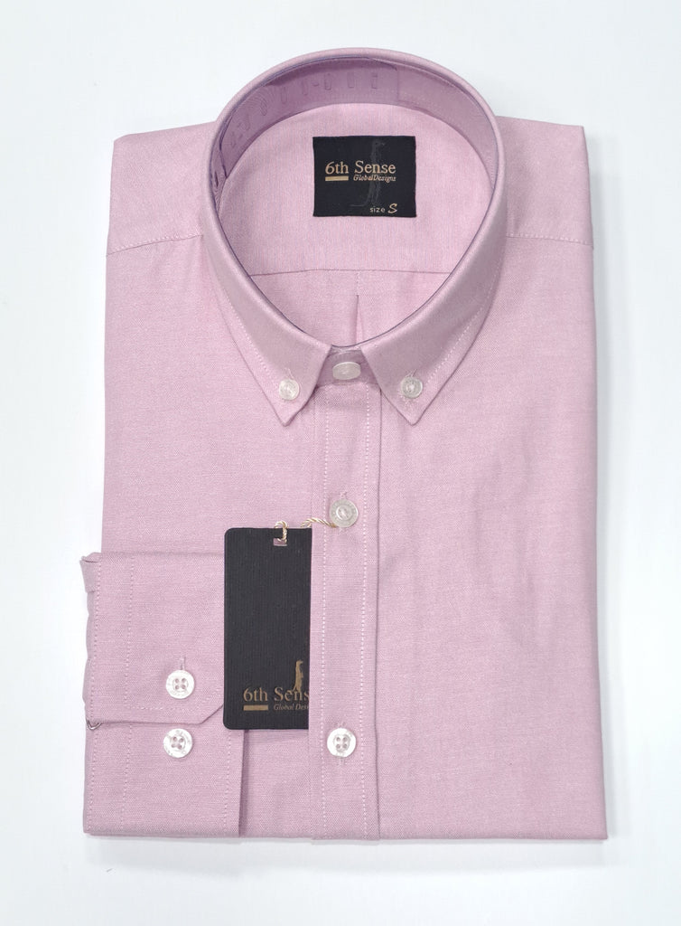 6th Sense Heritage Gold Oxford Long Sleeve Shirt - Pink