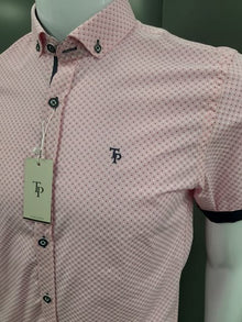 Tom Penn Slim Fit Short Sleeve Shirt 458 - Pink