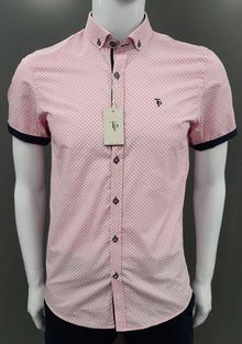 Tom Penn Slim Fit Short Sleeve Shirt 458 - Pink