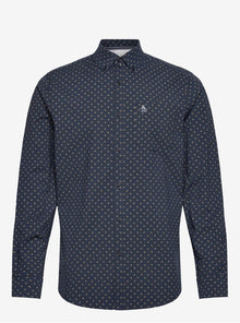 Original Penguin Poplin Printed Casual Shirt - Dark Sapphire
