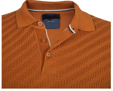 Guide London Rust Cotton Jacquard Front Polo - Rust