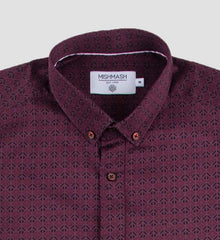 Mish Mash Rain Regular Fit Long Sleeve Casual Shirt - Wine