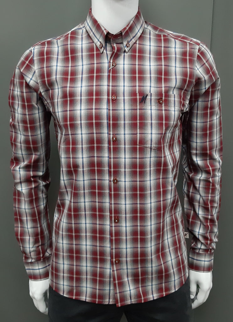 Mish Mash Nova Long Sleeve Check Shirt - Wine