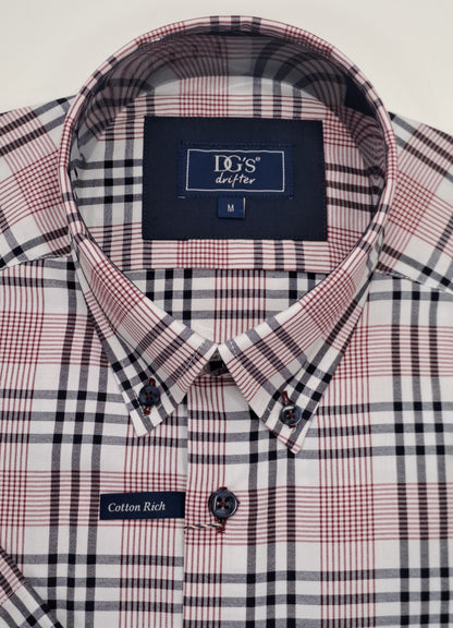 Daniel Grahame Short Sleeve Checkered Casual Shirt - Red