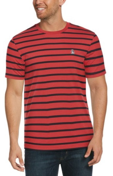 Original Penguin Breton Stripe T-Shirt - Cardinal Red