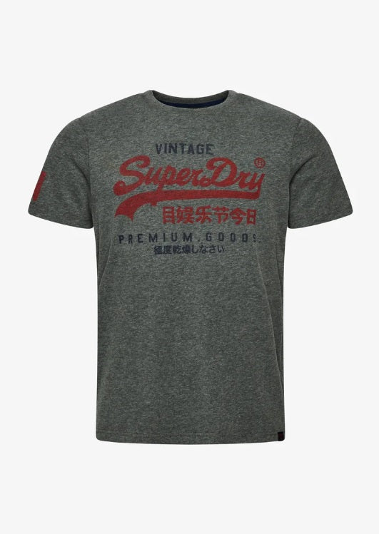 Superdry Vintage Classic T-Shirt - Rich Charcoal Marl