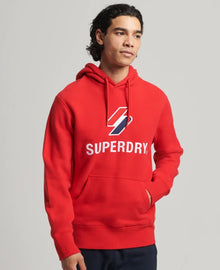 Superdry Code S Logo Stacked Applique Hood - Risk Red