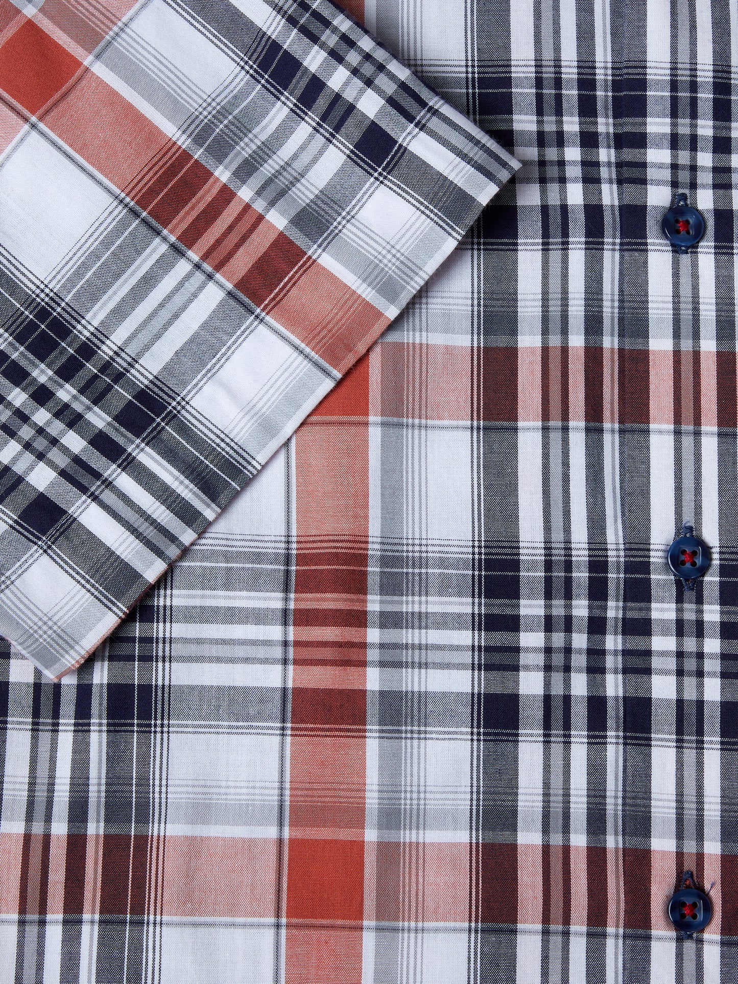 Daniel Grahame Checkered Short Sleeve Casual Shirt - Rust