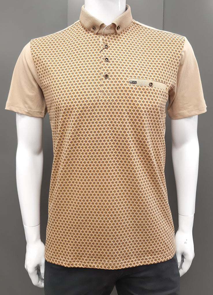 Swade Short Sleeve Polo Shirt 383 - Sand