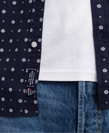 Superdry Classic Shoreditch Print Shirt - Lotus Paisley Indigo