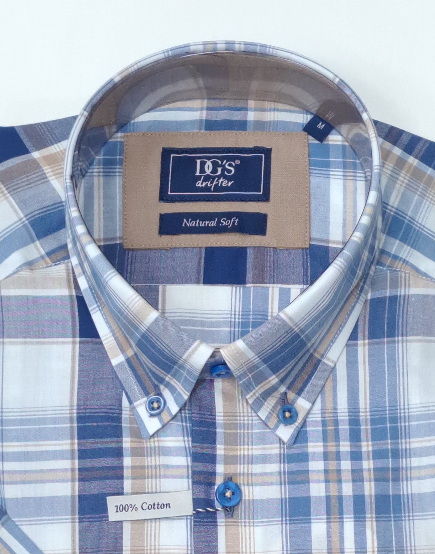 Daniel Grahame Short Sleeve Checkered Casual Shirt - Blue