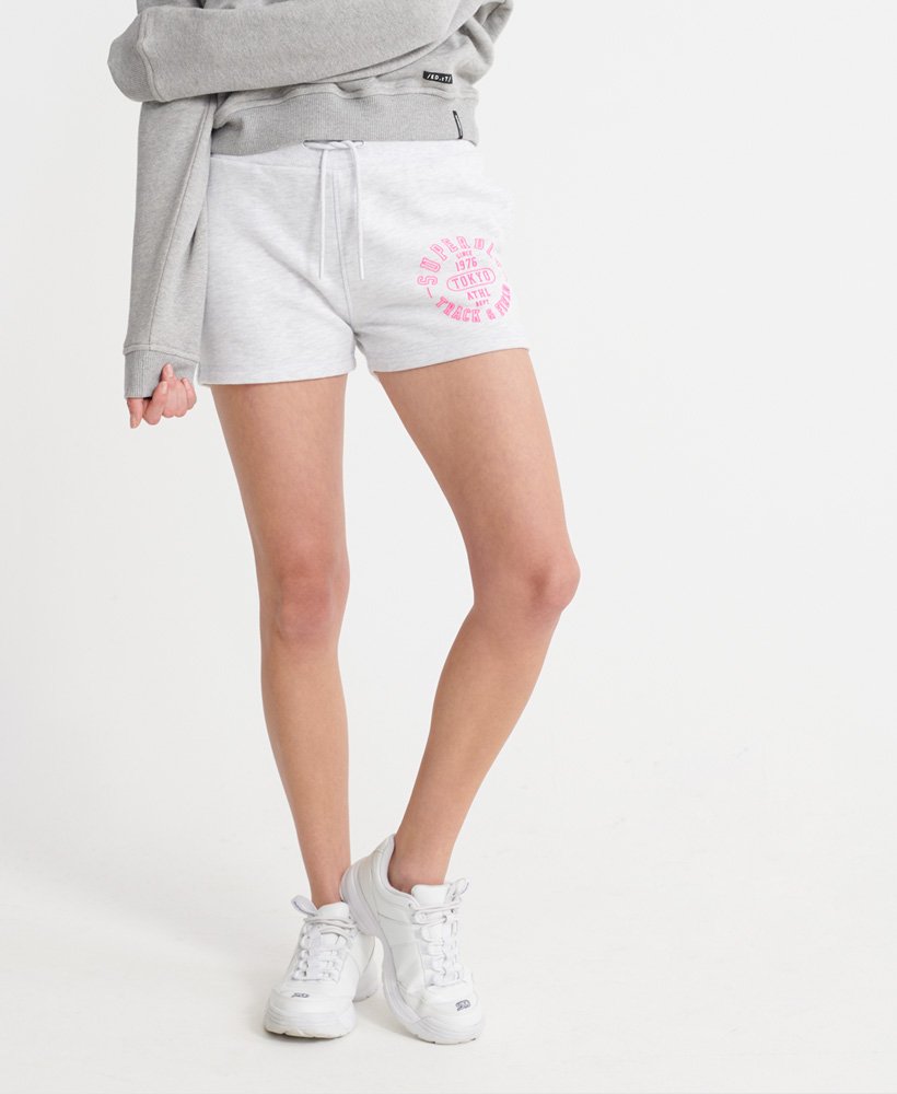 Ladies Superdry Track & Field Shorts - Ice Marl