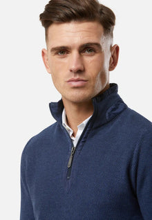 6th Sense Half Zip Sweater Simon - Blue Indigo
