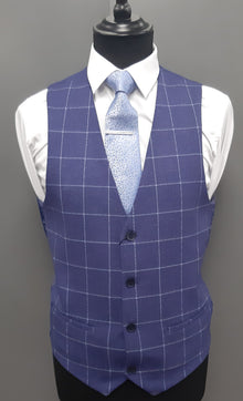 Swade London Checkered Waistcoat - Blue