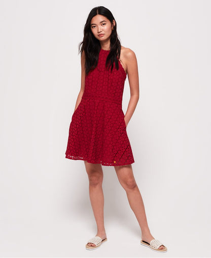 Ladies Superdry Teagan Halter Dress - Nautical Red