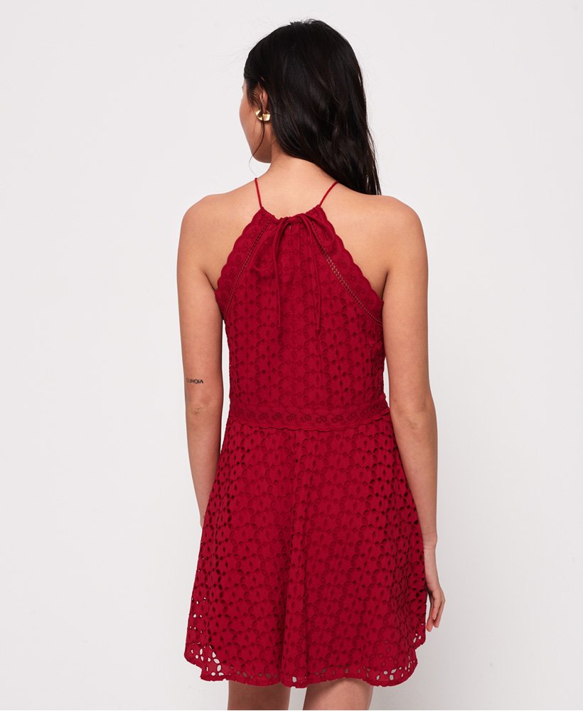 Ladies Superdry Teagan Halter Dress - Nautical Red
