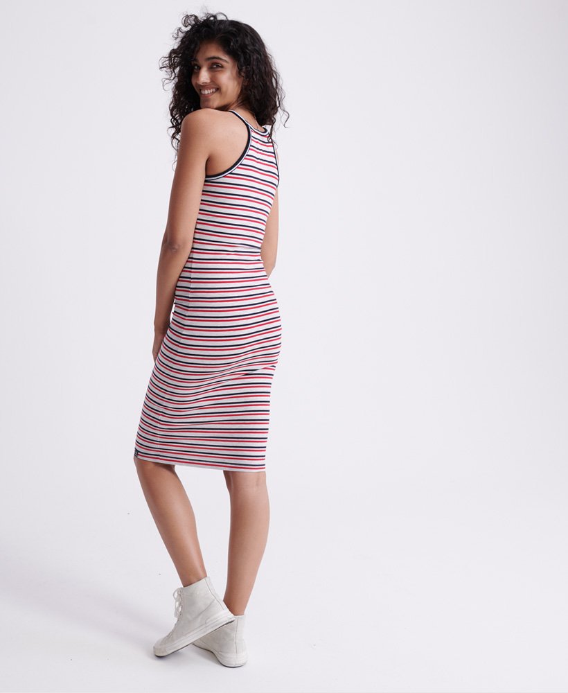 superdry stripe midi dress Superdry Womens Jayde Tie Front Midi Dress, Stripe, 8
