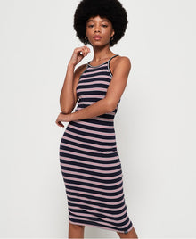 Ladies Superdry Tiana Midi Dress - Red/eclipse/white Stripe