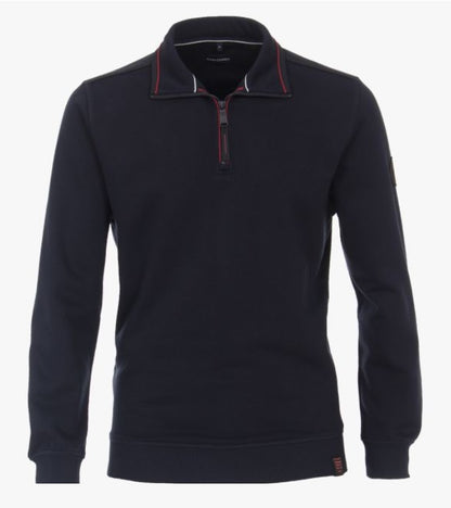 Casa Moda Half Zip Sweater 105 - Dark Blue