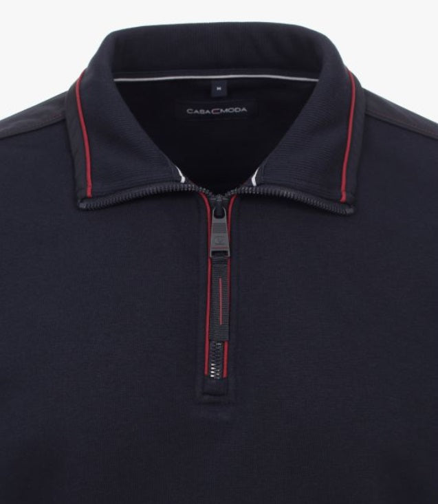 Casa Moda Half Zip Sweater 105 - Dark Blue