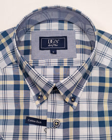 Daniel Grahame Short Sleeve Checkered Casual Shirt - Turquoise