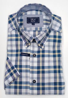 Daniel Grahame Short Sleeve Checkered Casual Shirt - Turquoise