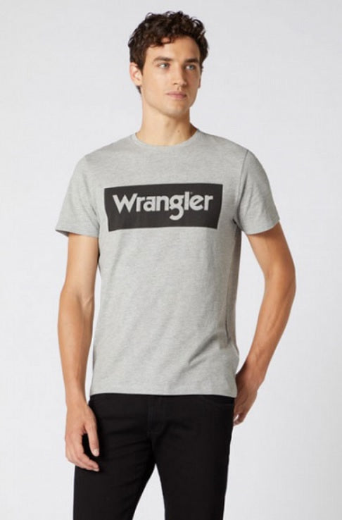 Wrangler Logo Print T-Shirt - Mid Grey Marl