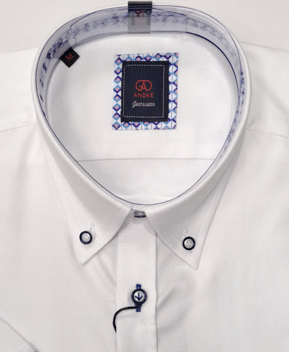 Andre Liffey Short Sleeve Shirt- White