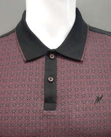 Mish Mash Diablo Diamond Print Polo Shirt - Wine