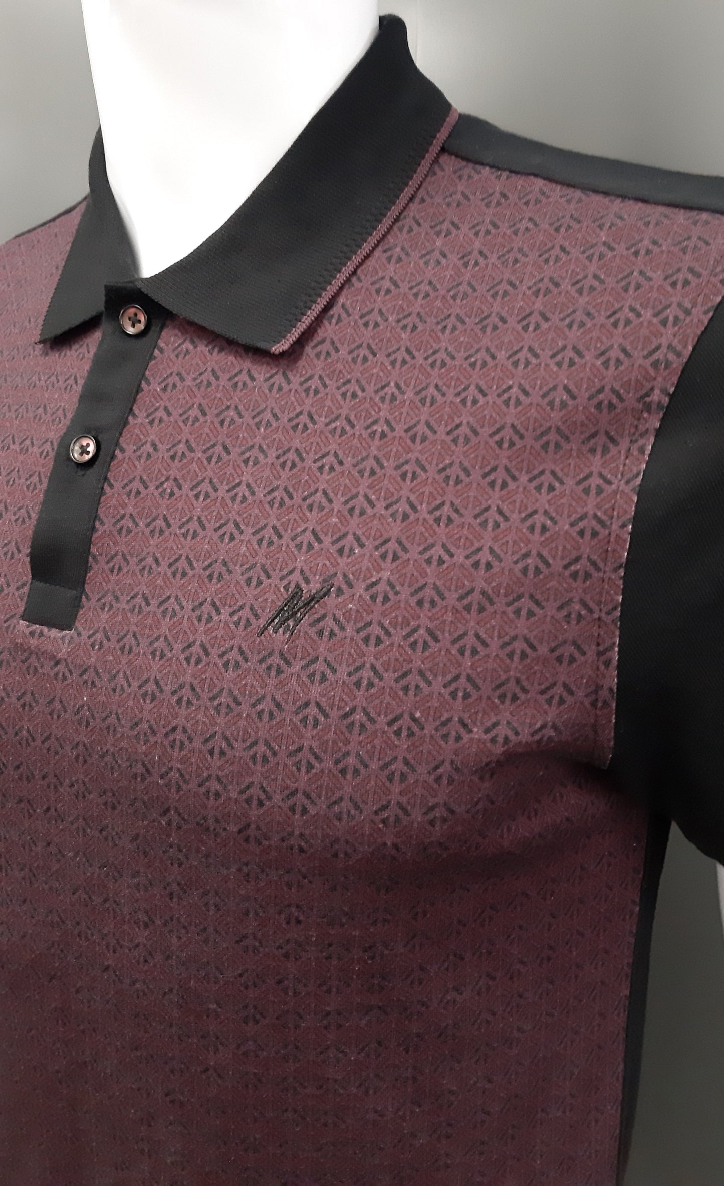 Mish Mash Diablo Diamond Print Polo Shirt - Wine