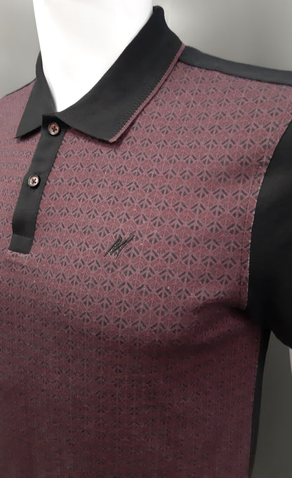 Mish Mash Diablo Diamond Print Polo Shirt - Wine
