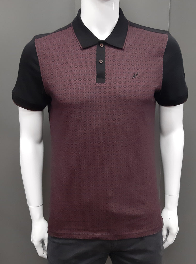 Mish Mash Diablo Diamond Print Polo Shirt - Wine