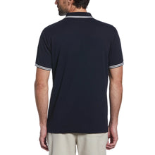 Original Penguin Premium Geo Jacquard Front Polo Shirt - Dark Sapphire