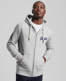 Superdry Vintage Logo Classic Full Zip Hoodie - Athletic Grey Marl