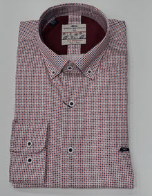 Dario Beltran Aitxuri Diamond Print Regular Fit Shirt 77 - Red