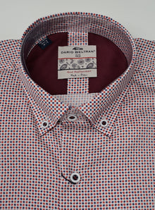 Dario Beltran Aitxuri Diamond Print Regular Fit Shirt 77 - Red