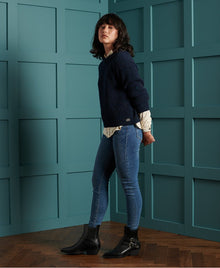 Ladies Freya Tweed Crew- Boston Navy Tweed