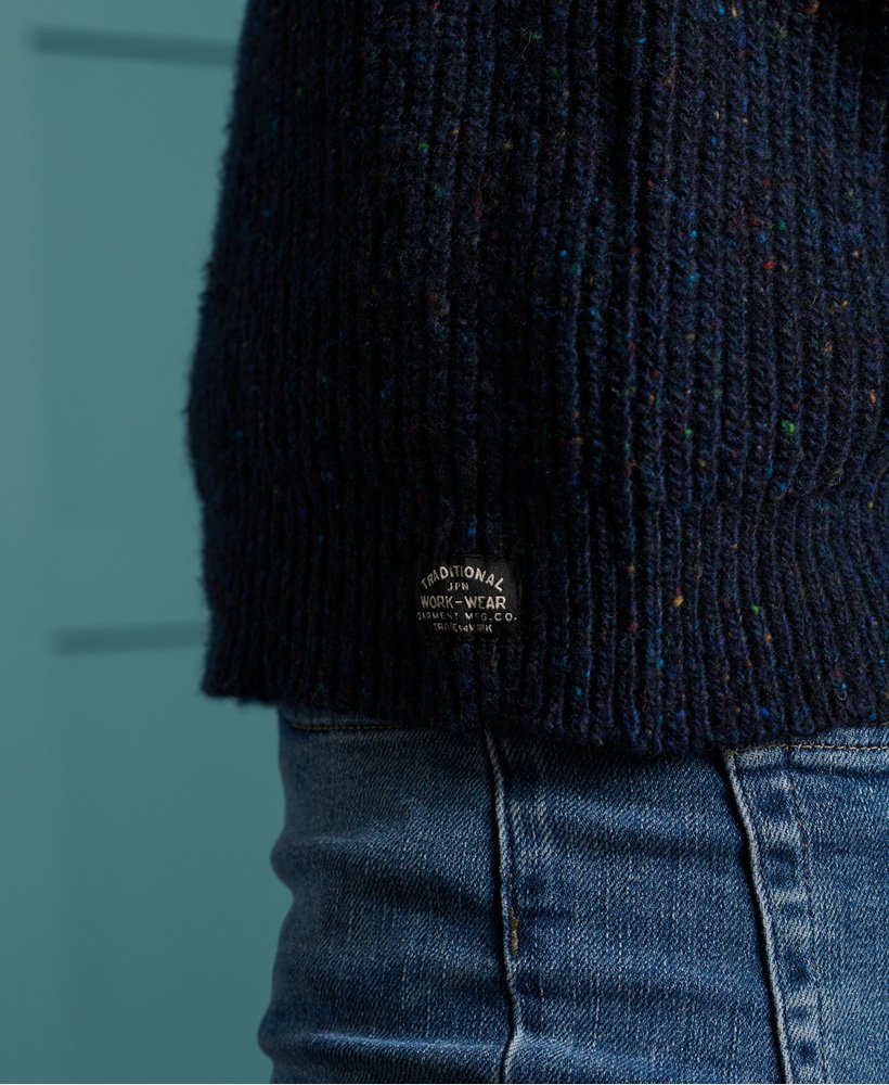 Ladies Freya Tweed Crew- Boston Navy Tweed