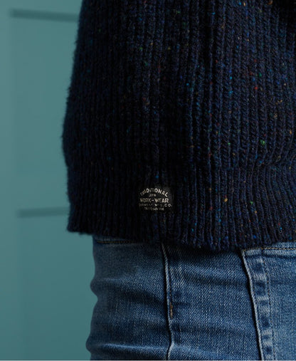 Ladies Freya Tweed Crew- Boston Navy Tweed