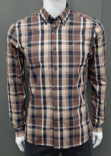 Mish Mash Rebel Long Sleeve Check Shirt - Cinnamon