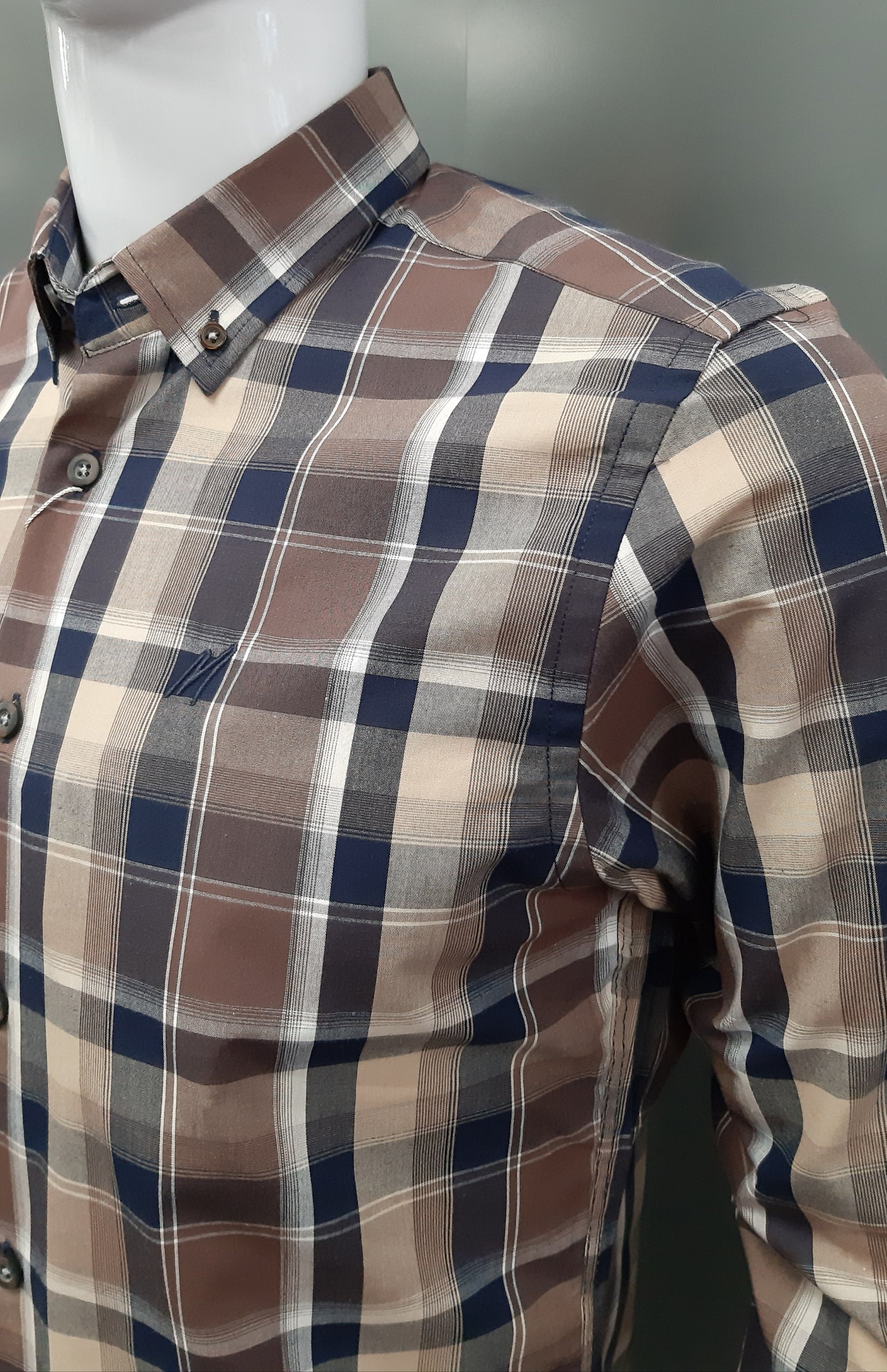 Mish Mash Rebel Long Sleeve Check Shirt - Cinnamon