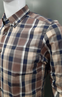 Mish Mash Rebel Long Sleeve Check Shirt - Cinnamon
