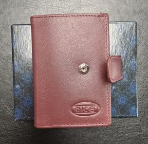 Dice Mini Burgundy Leather Wallet Ridley Range - Burgundy